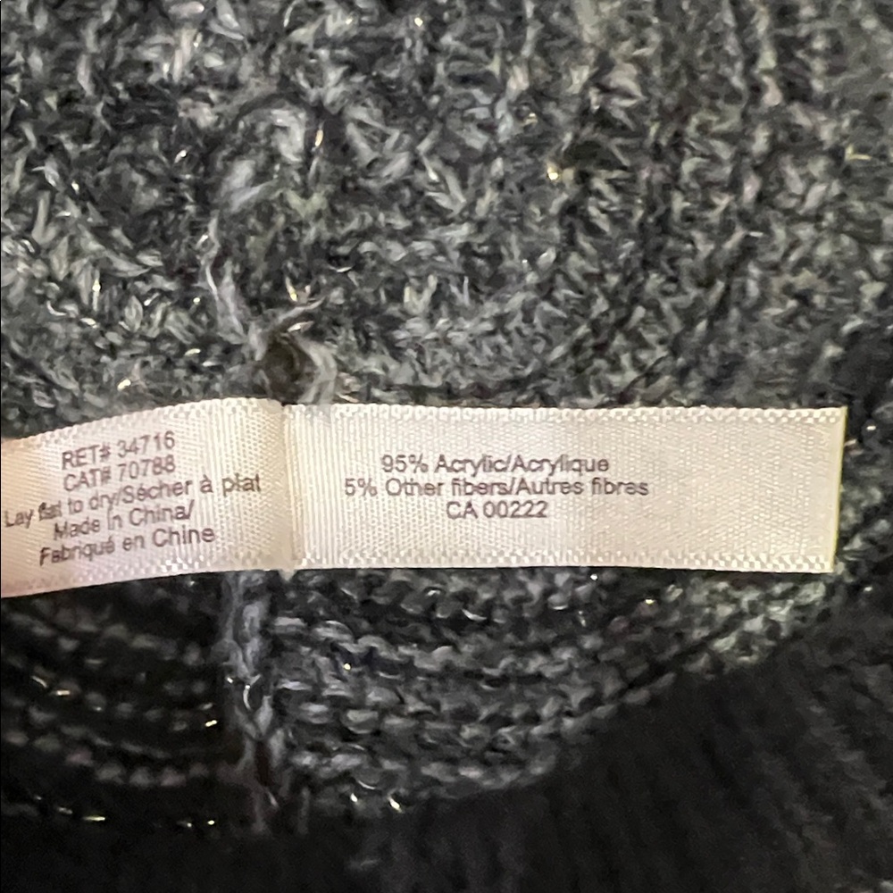 Sears Black and Gray Woven French Beret Hat - Picture 3 of 10